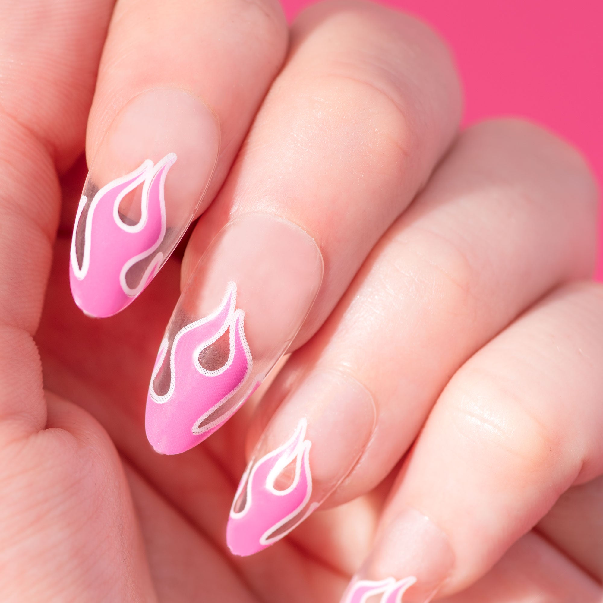Pink and White Charm Press on Nails 